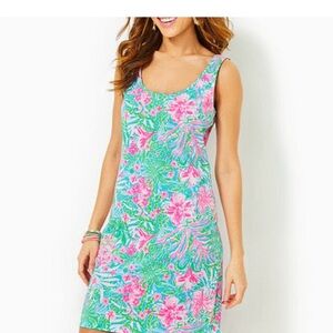 NWT Lilly Pulitzer Newberri Floral Pink Blue and Green Swim Tank Dress Small